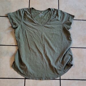 torrid Olive Green V-Neck Short Sleeve Tee
